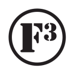small black and white F3 nation logo